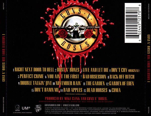 GUNS N' ROSES - USE YOUR ILLUSION VOL 1 (1991) - CD REMASTERED 2022 REISSUE JEWEL CASE AMBALAJINDA SIFIR
