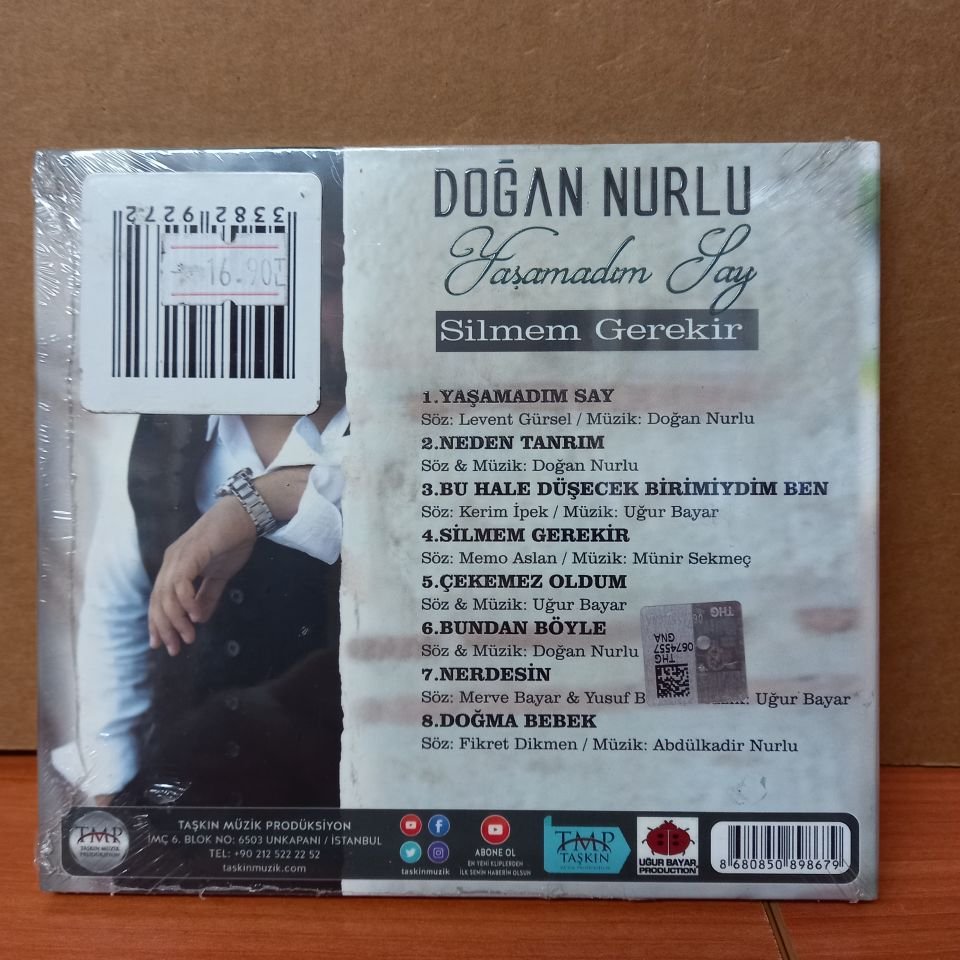 DOĞAN NURLU - YAŞAMADIM SAY / SİLMEM GEREKİR - CD SIFIR