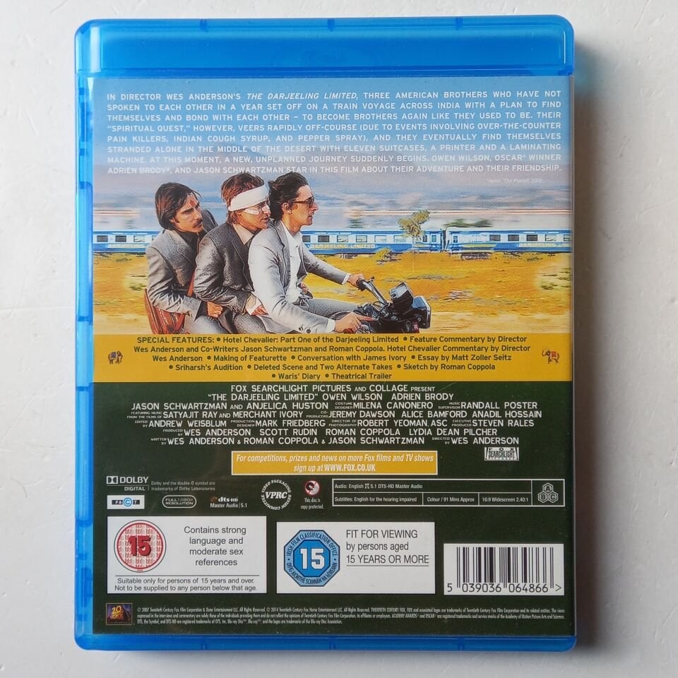 THE DARJEELING LIMITED - WES ANDERSON, OWEN WILSON, ADRIEN BRODY, JASON SCHWARTZMAN - BLU-RAY 2.EL