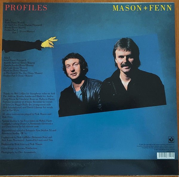 NICK MASON (PINK FLOYD) & RICK FENN (10CC) - PROFILES (1985) - LP 2024 EDITION SIFIR PLAK