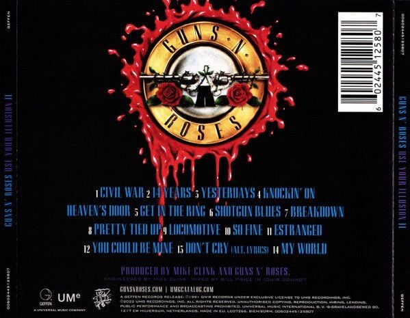 GUNS N' ROSES - USE YOUR ILLUSION VOL 2 (1991) - CD REMASTERED 2022 REISSUE JEWEL CASE AMBALAJINDA SIFIR