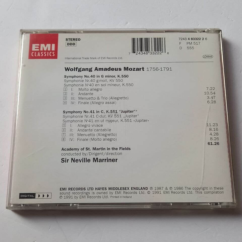 MOZART: SYMPHONIES NOS. 40 & 41 - NEVILLE MARRINER (1991) - CD 2.EL