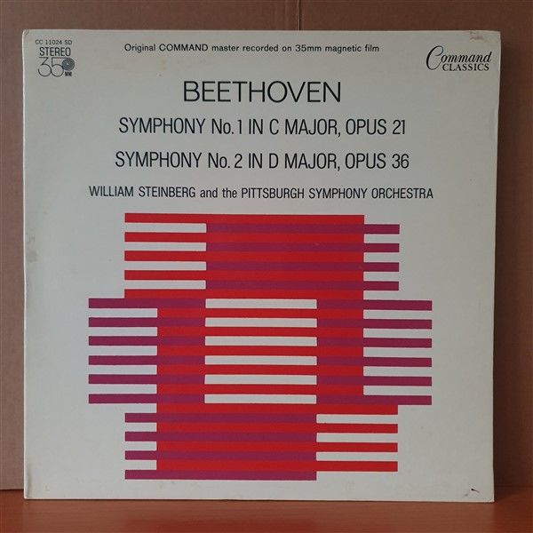 BEETHOVEN: SYMPHONY NO.1 IN C MAJOR OPUS 21, SYMPHONY NO.2 IN D MAJOR OPUS 36 / WILLIAM STEINBERG, PITTSBURGH SYMPHONY ORCHESTRA - LP 2.EL PLAK