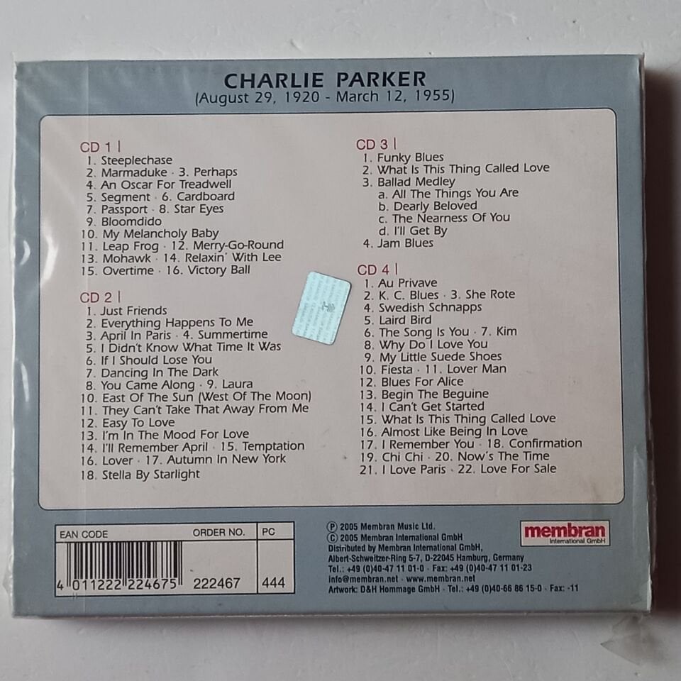 CHARLIE PARKER – LAIRD BIRD (2005) - 4CD REMASTERED AMBALAJINDA SIFIR