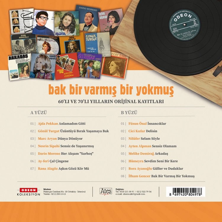 BAK BİR VARMIŞ BİR YOKMUŞ - AJDA PEKKAN, GÖNÜL TURGUT,MARC ARYAN, NESRİN SİPAHİ, DARIO MORENO, RANA ALAGÖZ - LP 60'LAR 70'LER TÜRKÇE POP SIFIR PLAK