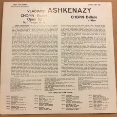 CHOPIN ETUDES, OPUS 10, BALLADE, VLADIMIR ASHKENAZY 2.EL PLAK