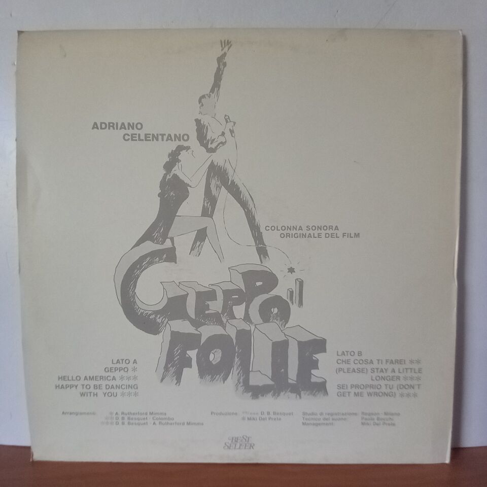 ADRIANO CELENTANO – GEPPO IL FOLLE (1979) - LP YERLİ BASKI 2.EL PLAK