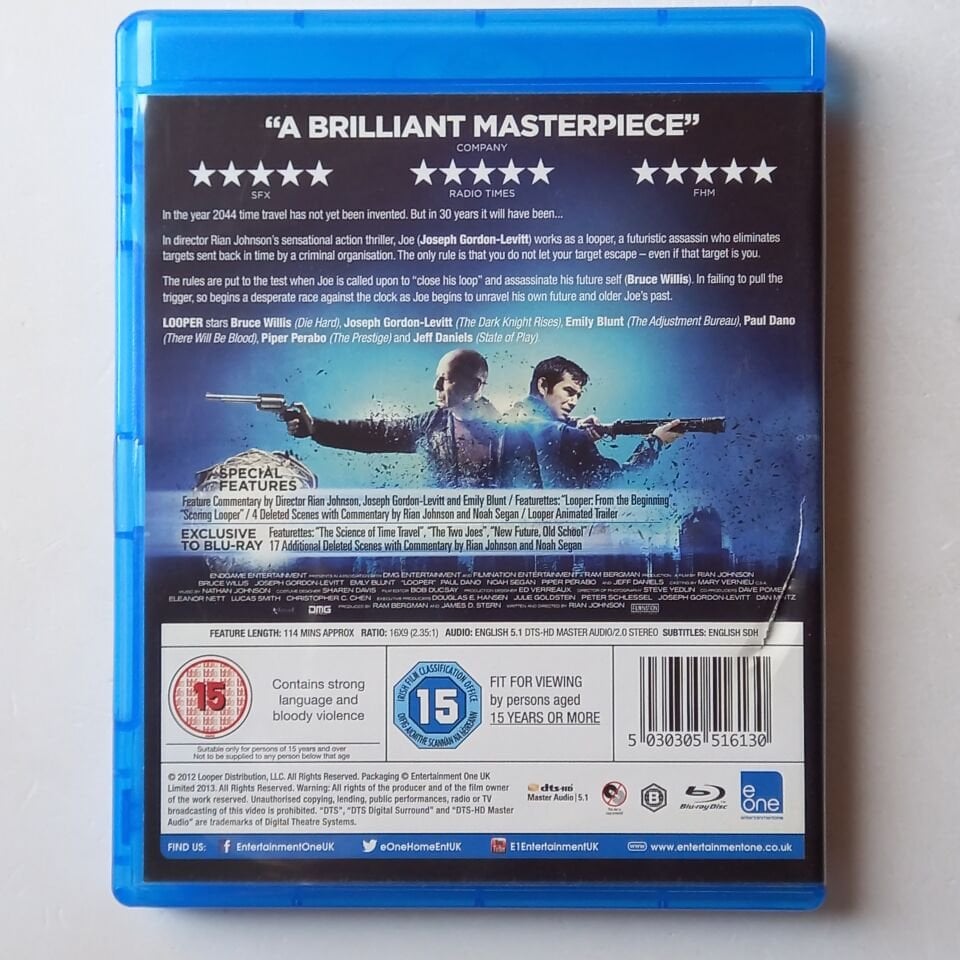 LOOPER - JOSEPH GORDON-LEVITT, BRUCE WILLIS, EMILY BLUNT - BLU-RAY 2.EL