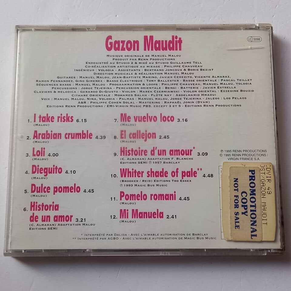 BANDE ORIGINALE DU FILM GAZON MAUDIT (1995) - CD 2.EL