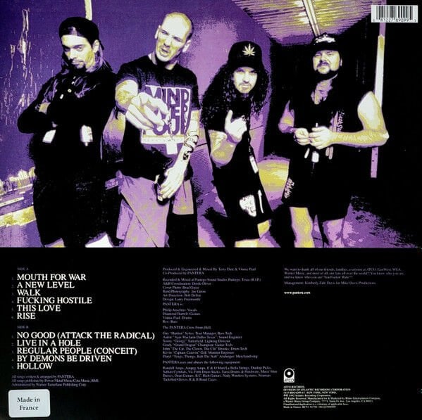 PANTERA - VULGAR DISPLAY OF POWER (1992) - LP 2021 REISSUE LIMITED EDITION WHITE & TRUE METAL GRAY MARBLED VINYL SIFIR PLAK