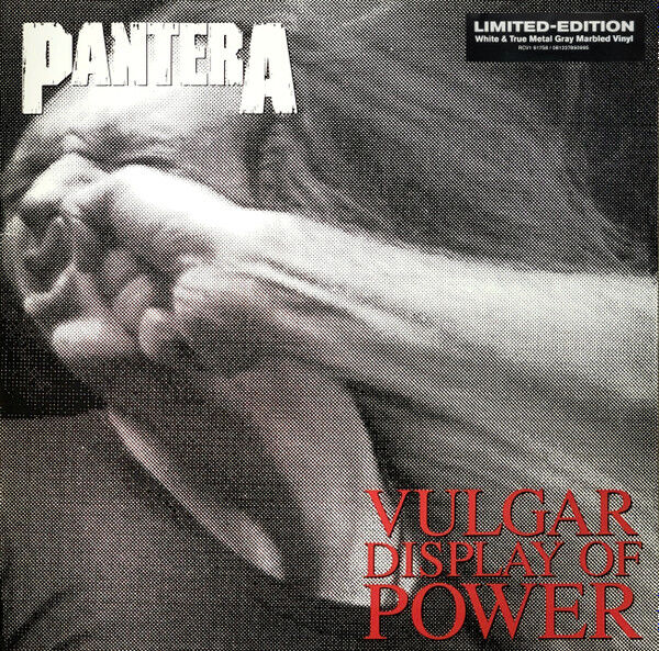 PANTERA - VULGAR DISPLAY OF POWER (1992) - LP 2021 REISSUE LIMITED EDITION WHITE & TRUE METAL GRAY MARBLED VINYL SIFIR PLAK