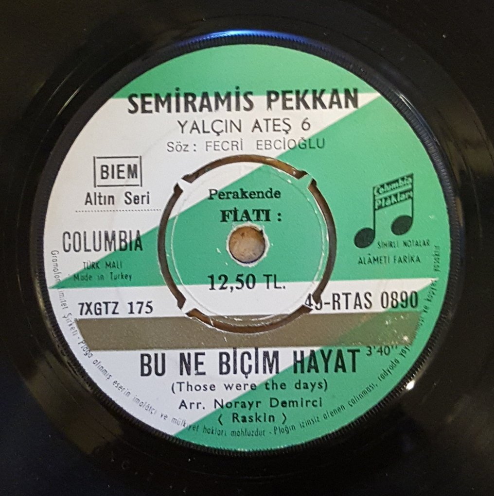 SEMİRAMİS PEKKAN BU NE BİÇİM HAYAT / İÇELİM KENDİMİZDEN GEÇELİM 7'' 45LİK KAPAKSIZ