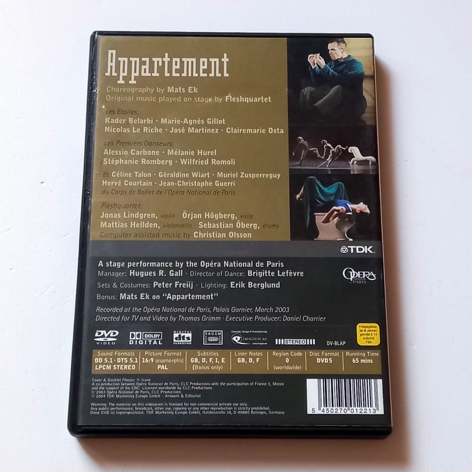 MATS EK - APPARTEMENT - BALLET DE L'OPERA NATIONAL DE PARIS - DVD 2.EL