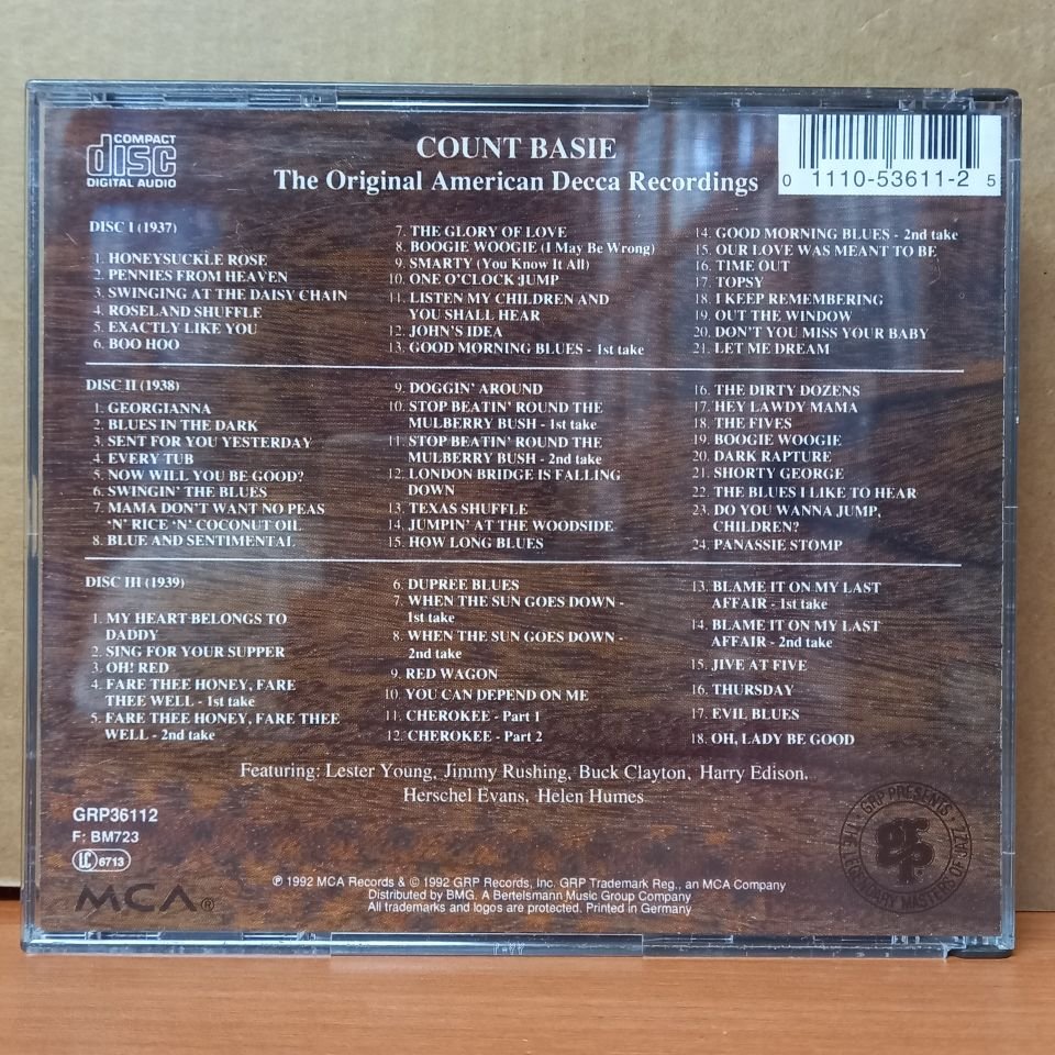 COUNT BASIE – THE ORIGINAL AMERICAN DECCA RECORDINGS (1992) - 3CD 2.EL