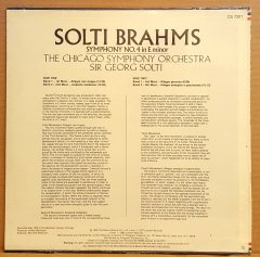 BRAHMS - SYMPHONY NO 4 IN E MINOR / SOLTI (1980) - LP DÖNEM BASKI SIFIR PLAK