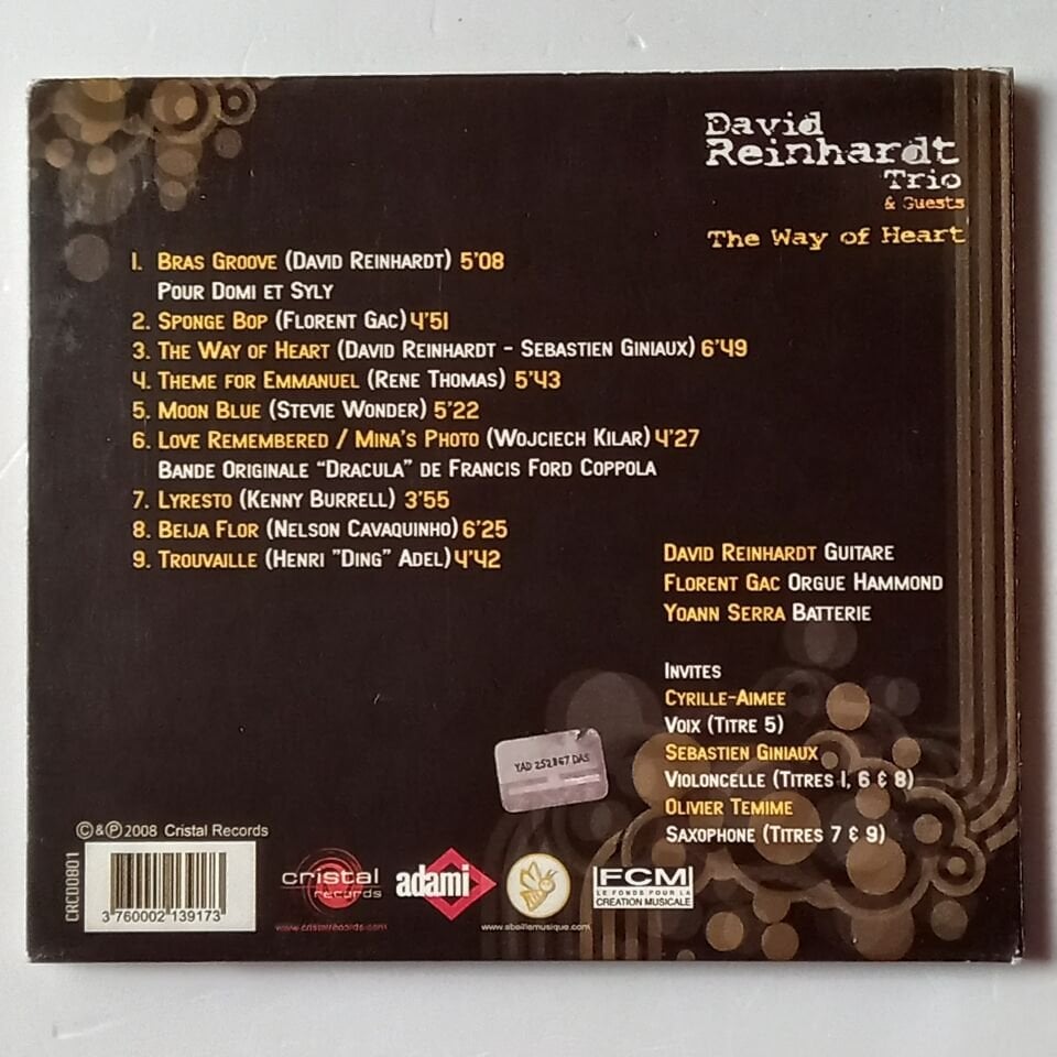 DAVID REINHARDT TRIO – THE WAY OF HEART (2008) - CD DIGIPAK 2.EL