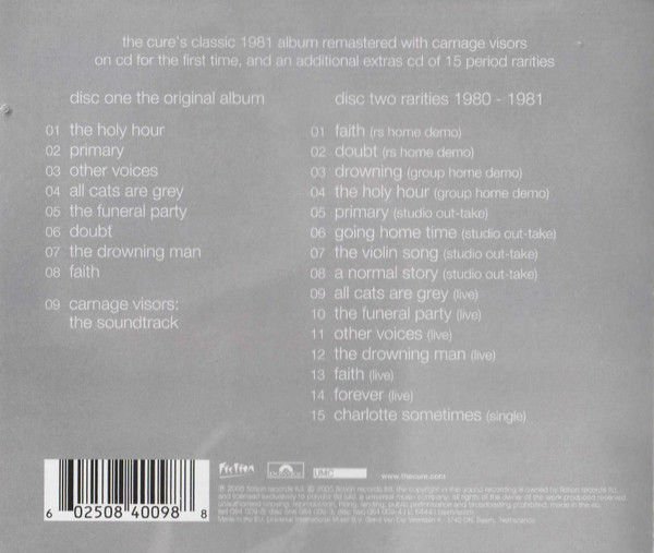 THE CURE – FAITH (1981) - 2 X CD REISSUE SLIM DOUBLE CASE SIFIR