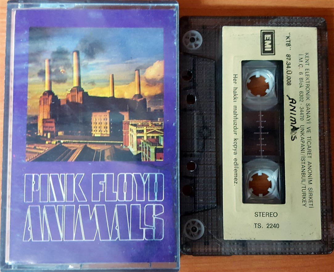 PINK FLOYD - ANIMALS (1987) KENT CASSETTE MADE IN TURKEY ''USED'' PAPER LABEL