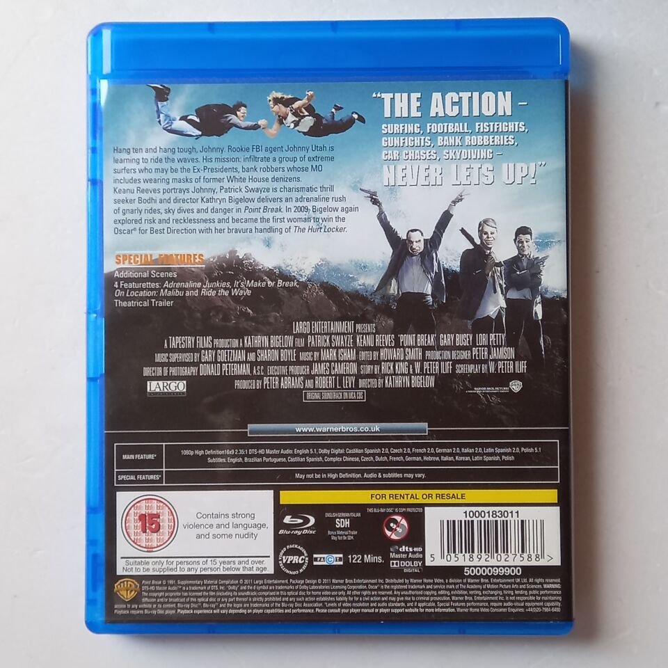 POINT BREAK - PATRICK SWAYZE, KEANU REEVES - BLU-RAY 2.EL