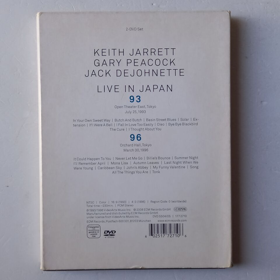 KEITH JARRETT, GARY PEACOCK, JACK DEJOHNETTE - LIVE IN JAPAN 93/96 - 2DVD 2.EL