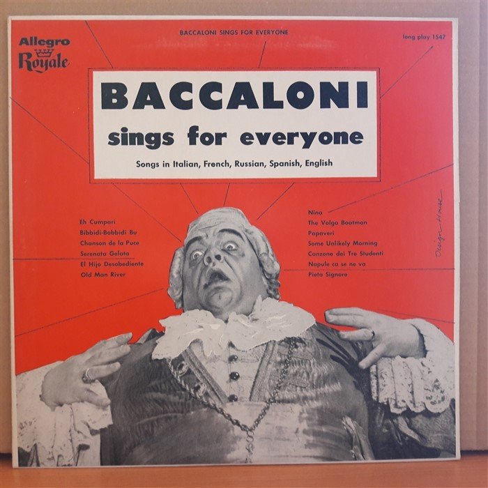BACCALONI SINGS FOR EVERYONE (1954) - LP 2.EL PLAK