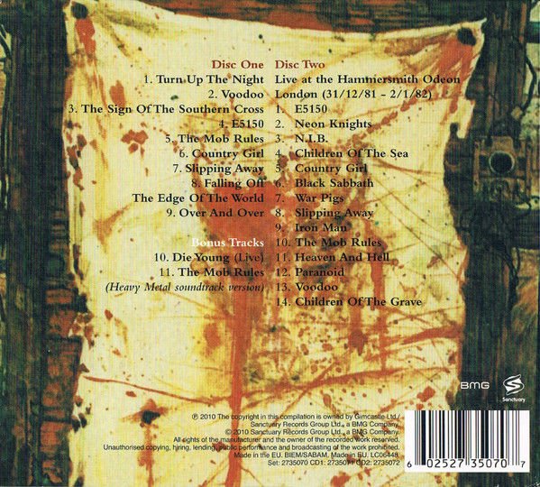 BLACK SABBATH – MOB RULES (1981) - 2CD REMASTERED 2010 REISSUE DELUXE EDITION DIGIPAK AMBALAJINDA SIFIR