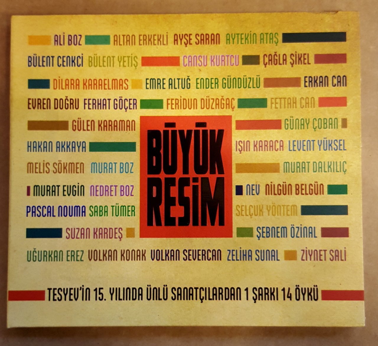 BÜYÜK RESİM - TESYEV 15.YIL 1 ŞARKI 14 ÖYKÜ (2014) - CD FERİDUN DÜZAĞAÇ MURAT BOZ IŞIN KARACA 2.EL