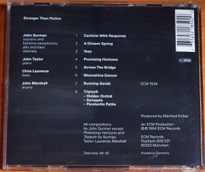 JOHN SURMAN QUARTET - STRANGER THAN FICTION (1994) - CD ECM RECORDS 2.EL