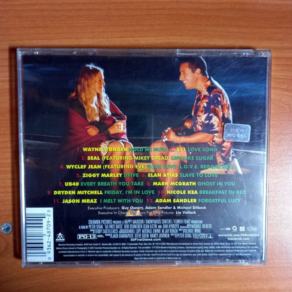 50 FIRST DATES SOUNDTRACK / WAYNE WONDER, 311, SEAL, WYCLEF JEAN, UB 40 - (2004) - CD 2.EL
