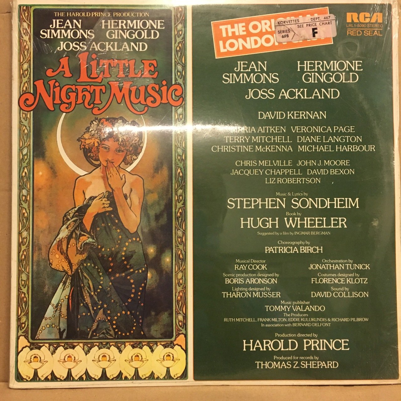 A LITTLE NIGHT MUSIC, STEPHEN SONDHEIM MUSICAL (1975) SIFIR PLAK