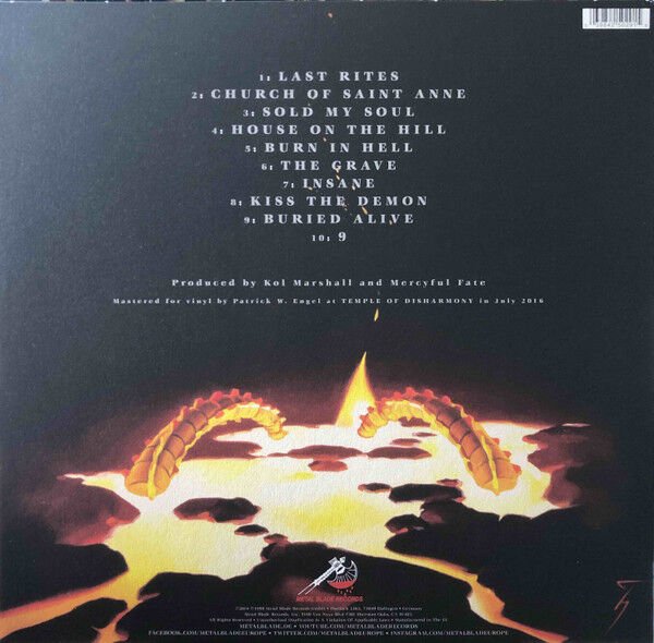 MERCYFUL FATE - 9 (1999) - LP 180GR 2016 EDITION REISSUE BLACK VINYL EDITION SIFIR PLAK