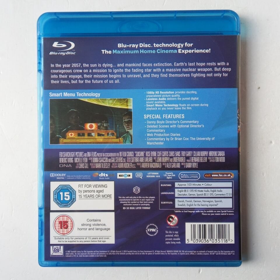 SUNSHINE - DANNY BOYLE, CHRIS EVANS, CILLIAN MURPHY - BLU-RAY 2.EL