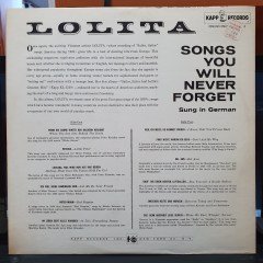 LOLITA - SONGS YOU WILL NEVER FORGET / SUNG IN GERMAN - LP 2.EL PLAK