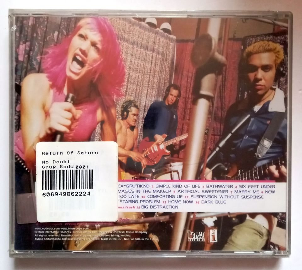NO DOUBT – RETURN OF SATURN (2000) - CD SIFIR