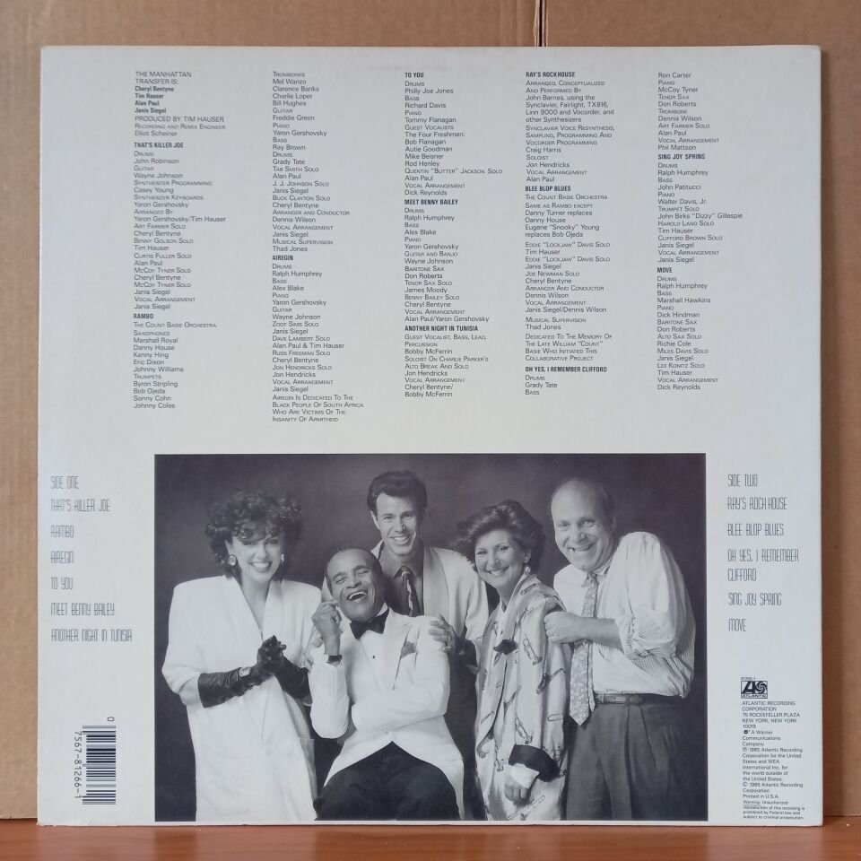 THE MANHATTAN TRANSFER – VOCALESE (1985) - LP 2.EL PLAK