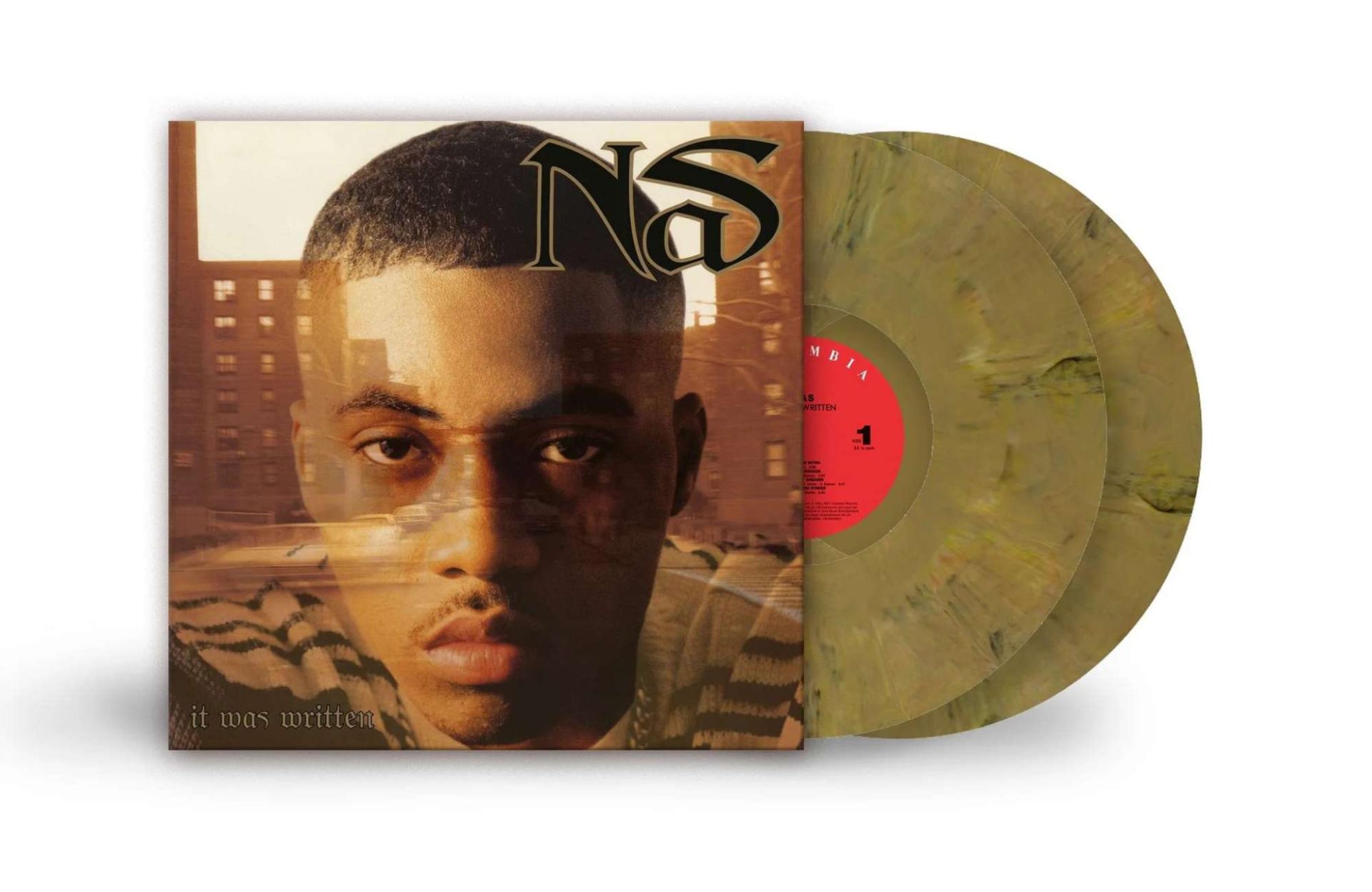 NAS – I T WAS WRITTEN (1996) - 2xLP 2023 GOLD AND BLACK MARBLED EDITION RENKLİ SIFIR PLAK