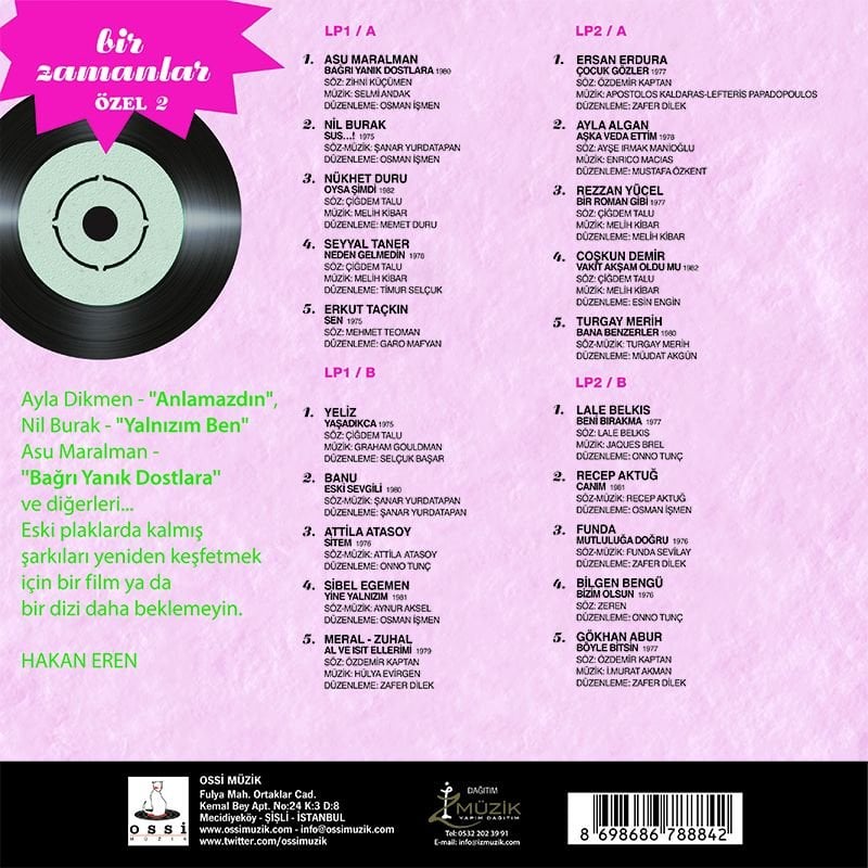 BİR ZAMANLAR ÖZEL - KEŞFEDİLECEK PLAKLAR VOL 2 / ÇEŞİTLİ SANATÇILAR (2025) - 2LP SİGARAMIN DUMANI SIFIR PLAK