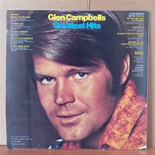GLEN CAMPBELL – GLEN CAMPBELL'S GREATEST HITS - LP 2.EL PLAK