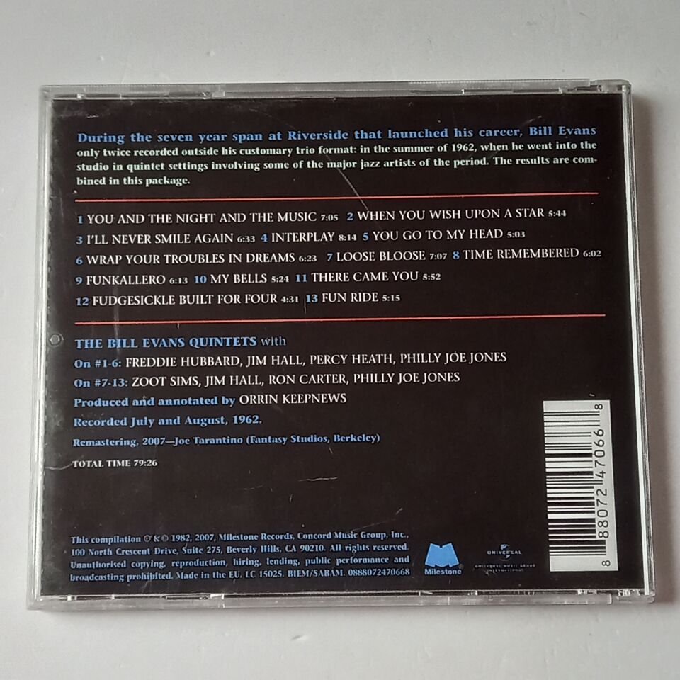 BILL EVANS WITH FREDDIE HUBBARD AND ZOOT SIMS – THE INTERPLAY SESSIONS (1982) - CD REMASTERED 2007 REISSUE 2.EL