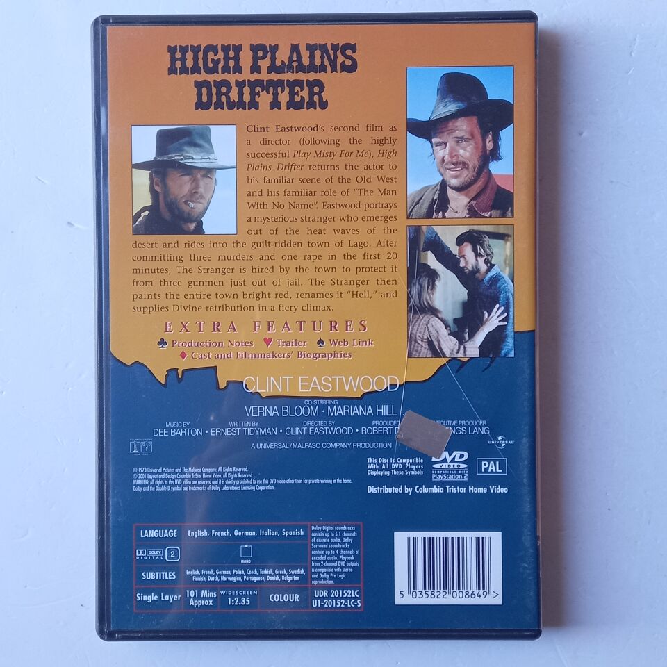 HIGH PLAINS DRIFTER - CLINT EASTWOOD, VERNA BLOOM, MARIANA HILL - DVD 2.EL