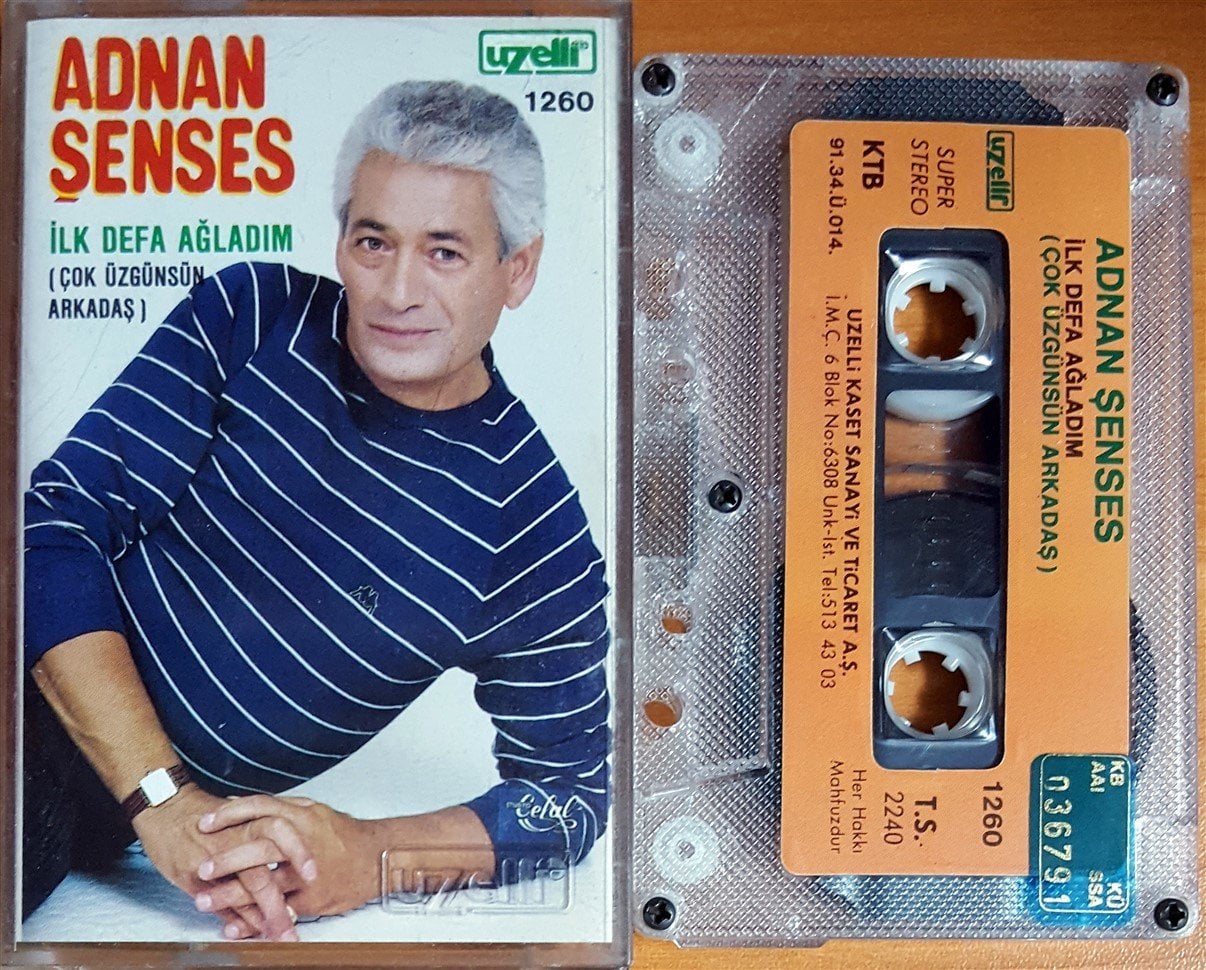 ADNAN ŞENSES - İLK DEFA AĞLADIM [ÇOK ÜZGÜNSÜN ARKADAŞ] (1991) UZELLİ KASET 2.EL