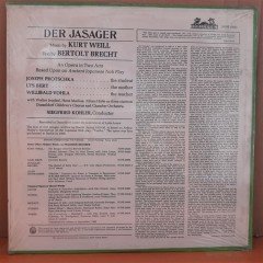 KURT WEILL: DER JASAGER, BERTOLT BRECHT, SIGFRIED KOHLER - DÖNEM BASKISI SIFIR PLAK