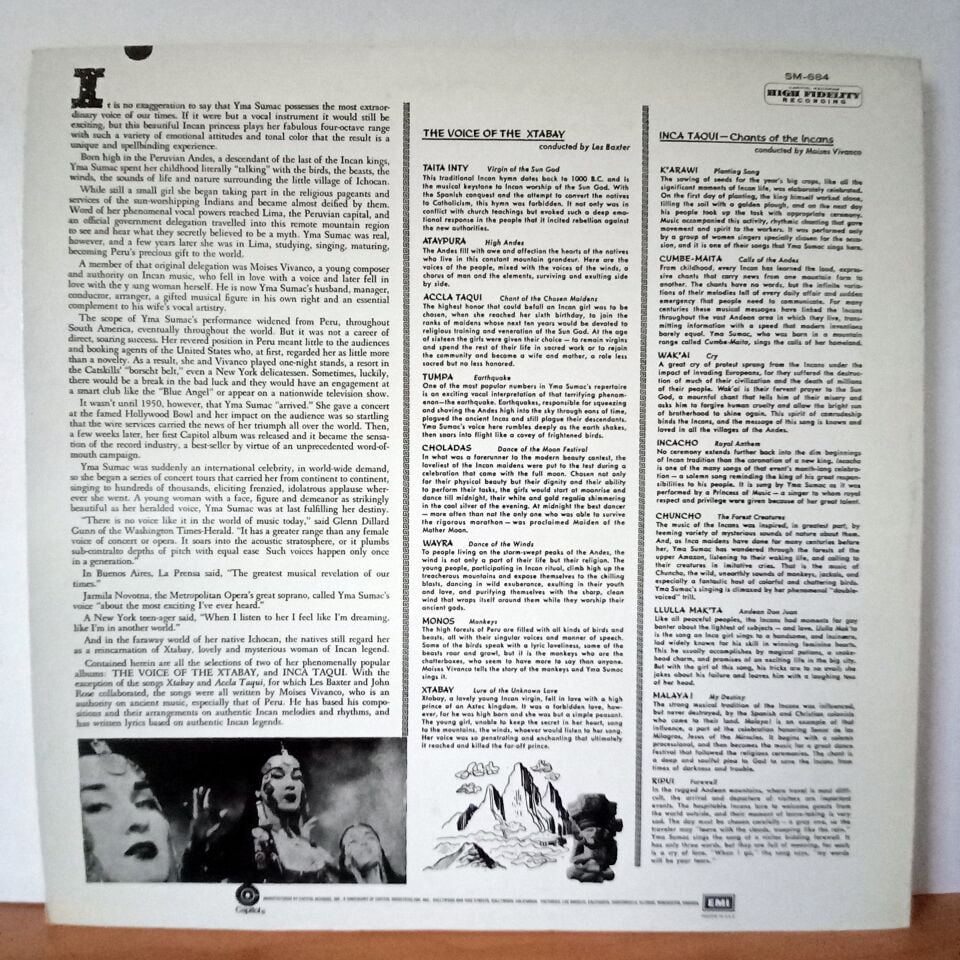 YMA SUMAC – VOICE OF THE XTABAY (1955) - LP 2.EL PLAK
