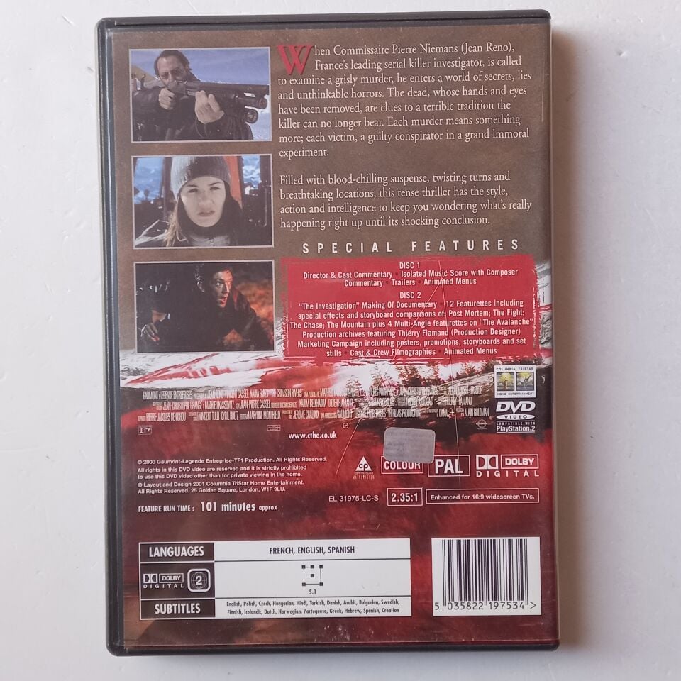 THE CRIMSON RIVERS - MATHIEU KASSOVITZ, VINCENT CASSEL, JEAN RENO - 2DVD 2.EL