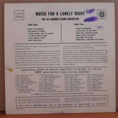 MUSIC FOR A LONELY NIGHT - THE JAY GORDON STRING ORCHESTRA - LP 2.EL PLAK