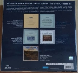ARCHIV PRODUKTION / CLASSIC RECORDINGS 1956-1982 (2015) - 5LP 180 GRAM LIMITED EDITION, NUMBERED BOX SET SIFIR