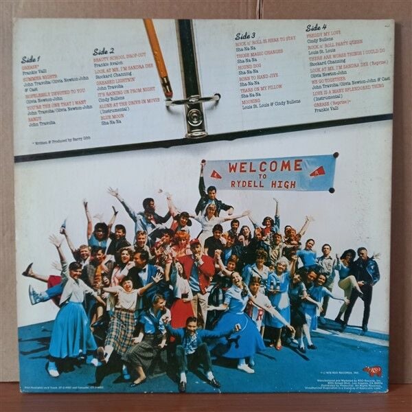 GREASE [THE ORIGINAL SOUNDTRACK FROM THE MOTION PICTURE] / FRANKIE VALLI, OLIVIA NEWTON-JOHN, JOHN TRAVOLTA, FRANKIE AVALON, SH-NA-NA, CINDY BULLENS (1978) - 2LP 2.EL PLAK