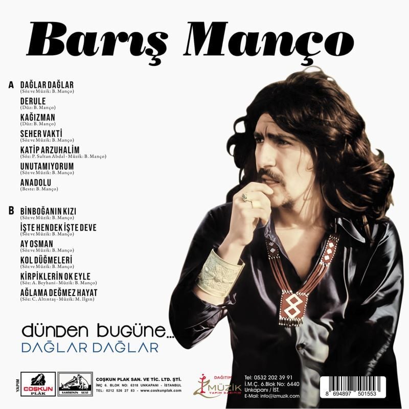 BARIŞ MANÇO - DÜNDEN BUGÜNE - DAĞLAR DAĞLAR , KOL DÜĞMELERİ , İŞTE HENDEK İŞTE DEVE - LP COMPILATION 2026 RENKLİ SPLATTER SIFIR PLAK