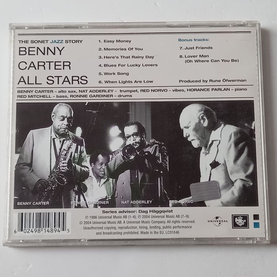 BENNY CARTER ALL STARS – BENNY CARTER ALL STARS (1986) - CD REMASTERED 2004 REISSUE 2.EL