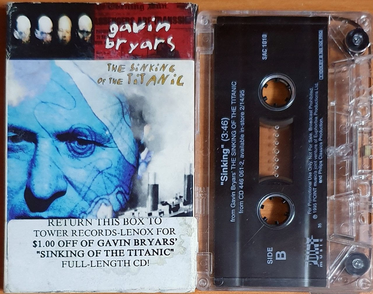 GAVIN BRYARS - THE SINKING OF THE TITANIC (1995) - KASET PROMO SINGLE SAMPLER / MADE IN USA 2.EL